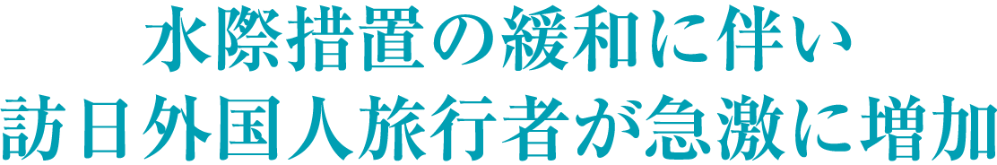 水際措置の緩和に伴い訪日外国人旅行者が急激に増加