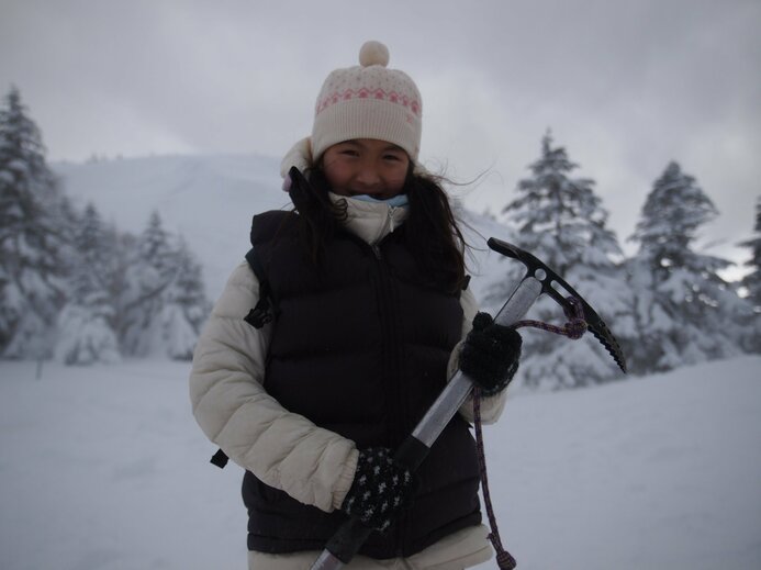 2013年2月、初めての登山は八ヶ岳(絵子さん提供)
